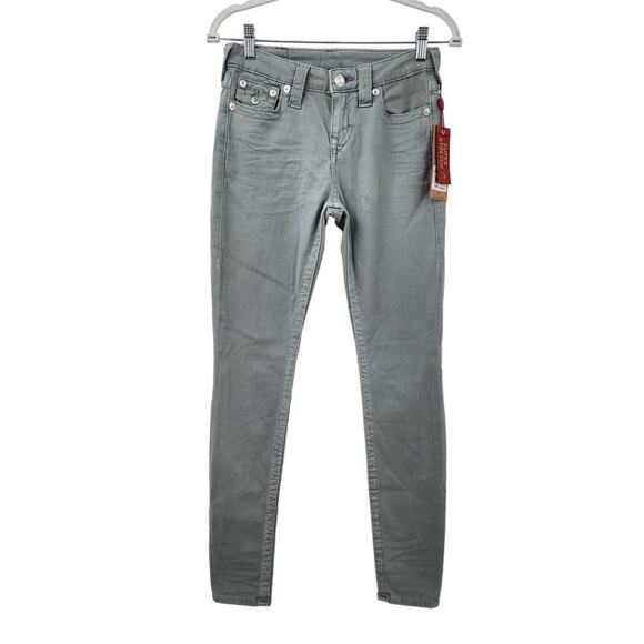 NEW NWT True‎ Religion Super Skinny FLP LT Grey - Picture 1 of 13